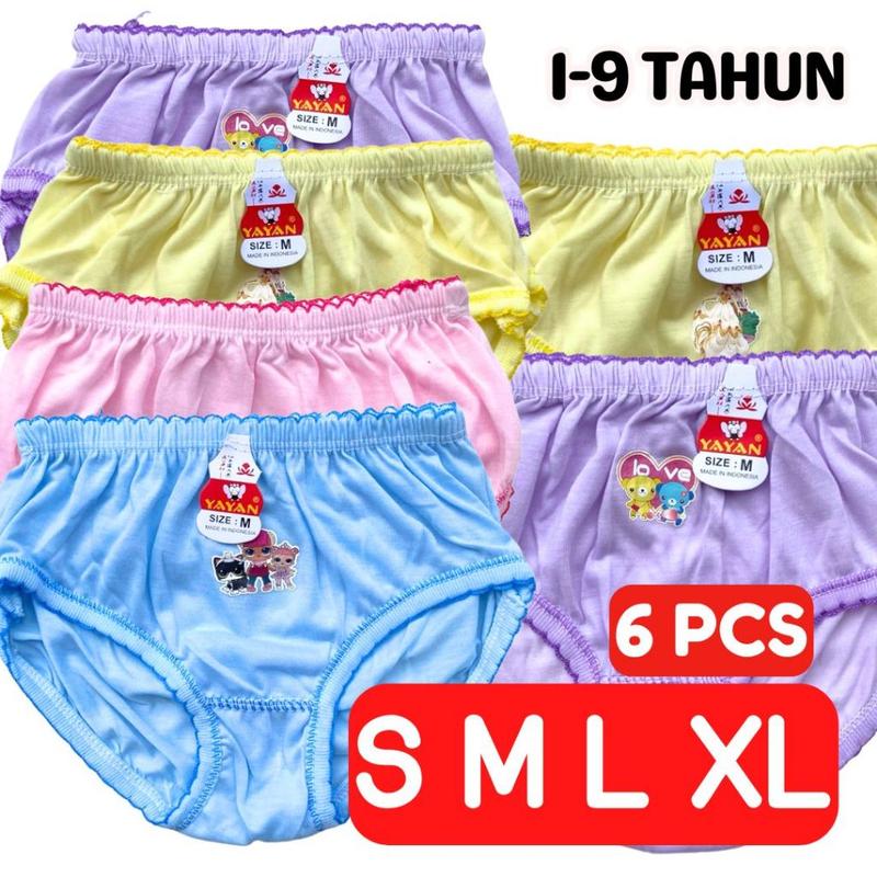 6 PCS Celana Dalam Anak Perempuan SAKURA / GAYATRI  DIMDIM Polos Sablon GRIYO DALEMAN99 2