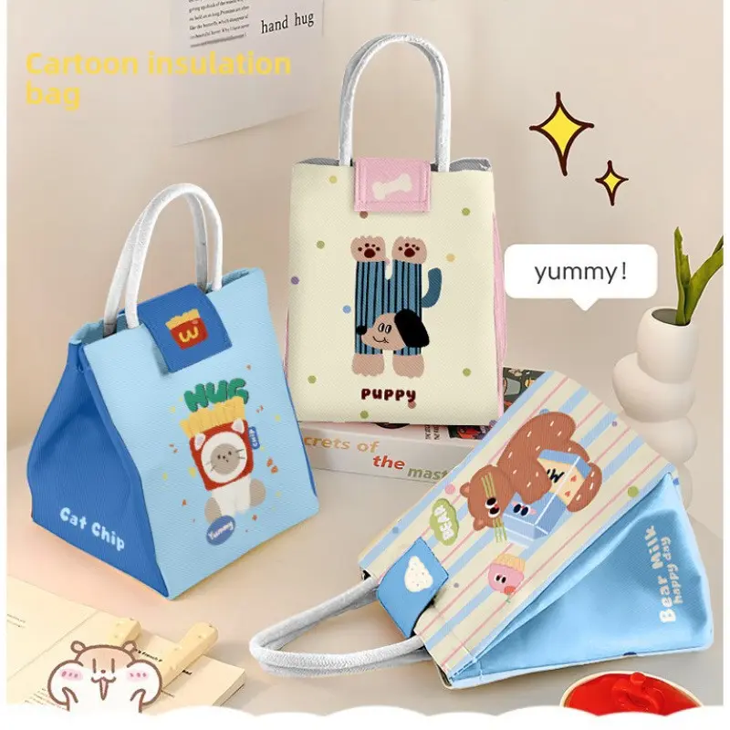 Cute Insulated Lunch Bag Thickened Aluminum Foil Handbag for Students and Office Workers Lunch Box Bag Bento Bag Lunch Box Bag