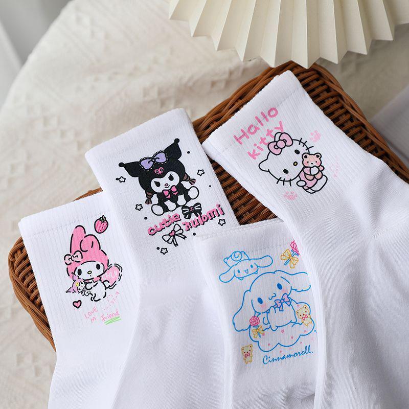 Product Introduction of Tất Bông, Sanrios, Thiết Kế Dễ Thương, Hình Anime Hellokittys Và Mymelody, Tất Giữa Bắp Chân, Dành Cho Phụ Nữ Và Trẻ Em, Tất Ngắn, Thích Hợp Cho Mùa Hè, Tuyệt Vời Làm Quà Tặng, Cho Bé Gái 11