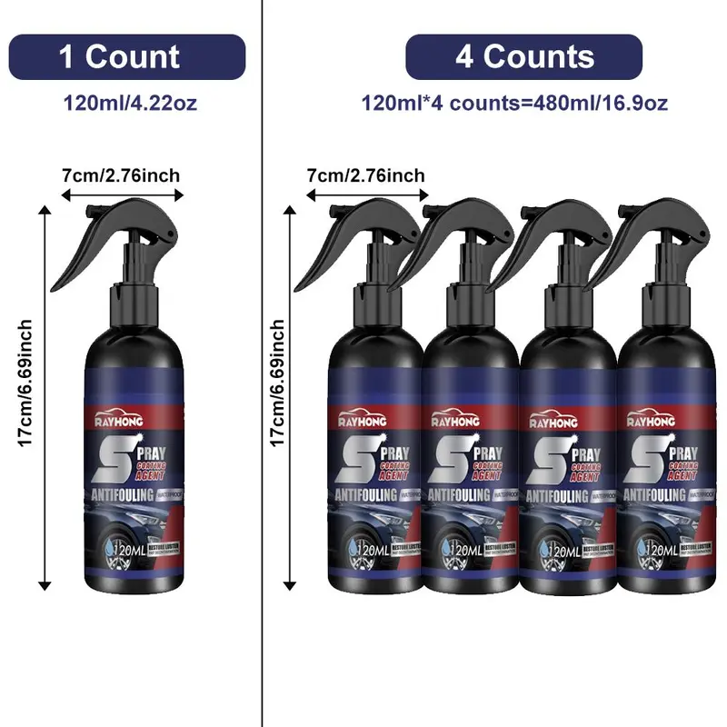 3 In 1 Car Paint Spray, Quick Coating Car Wax Polish, Plastic Coating Agent, Nano Coating Spray, Automotive Paint Care Product, Multifunctional Plastic Coating, Car Detailing Kit, Coating Renewal Agent, Interior Detailing Kit, Deep Scratch Repair 4