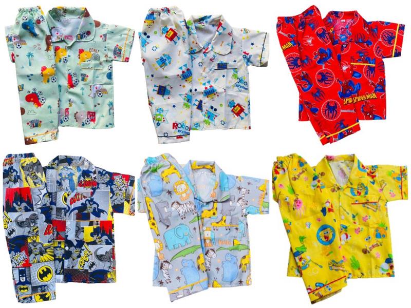 PROMO PIYAMA ANAK JUNIOR USIA 6-12 TAHUN 100 RIBU DAPAT 5 SETELAN MOTIF COWO 4