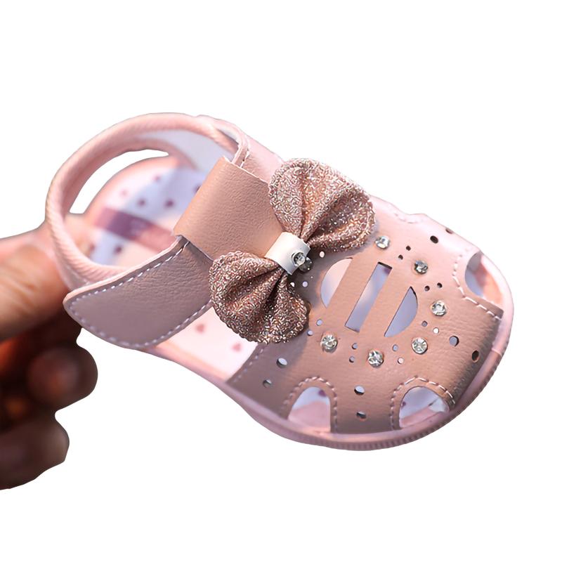 Product Introduction of Summer Infant Soft Soled Squeaky Shoes, Baby Front Wrapped Sandals, Girls' Princess Shoes 1- 3 Years, Kids Clothing Supplies 20