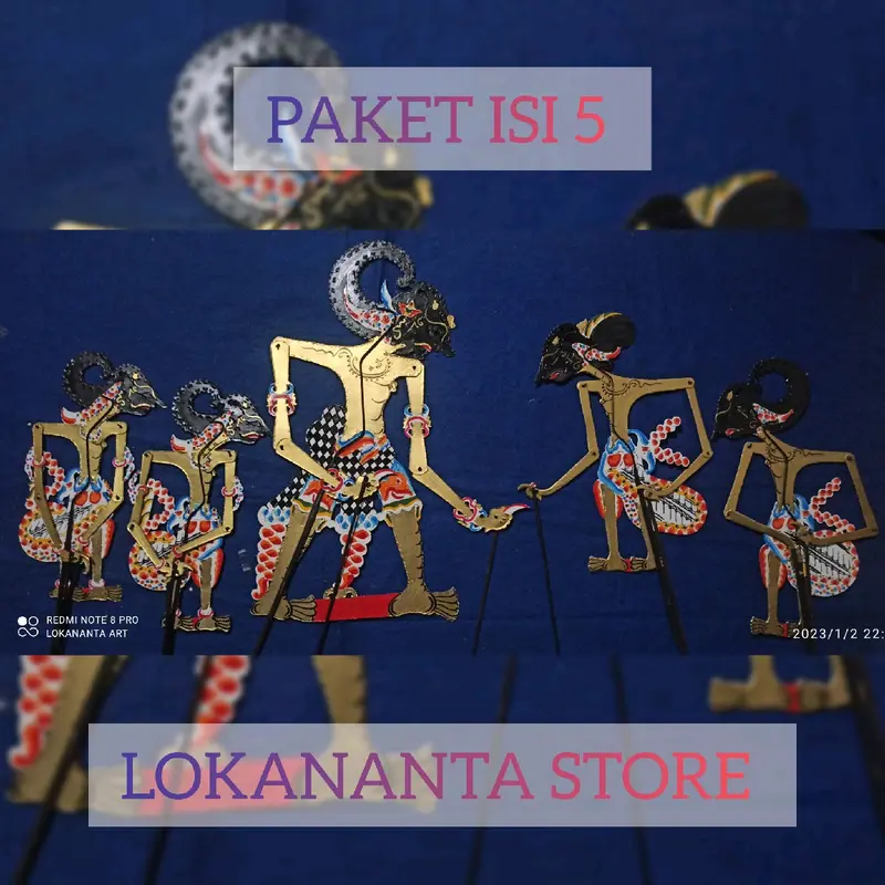 PANDAWA LIMA WAYANG KULIT BAHAN DUPLEK ISI LIMA WAYANG 0