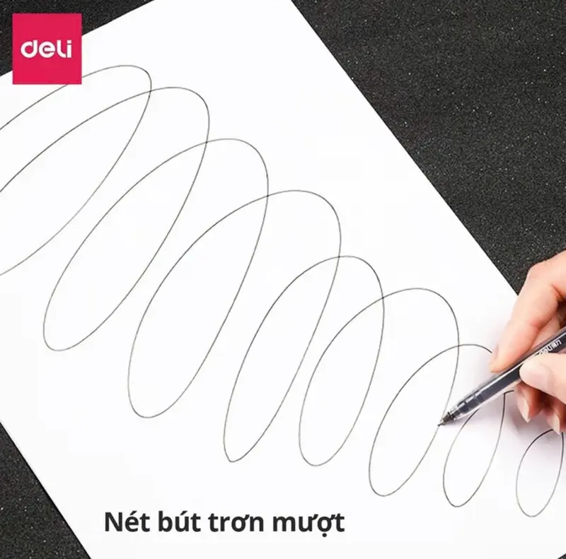 [Hương Nấm Store] Bút bi mực gel Deli G118 0.5mm, màu sắc đa dạng, nhanh khô, viết đều trơn tru, lâu hết mực 5