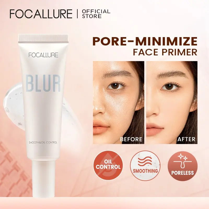 [ON SALE] FOCALLURE Clear Gel Oil-Control Refreshing Face Primer Glow Pore-Blurring Smooth Surface Primer Makeup
