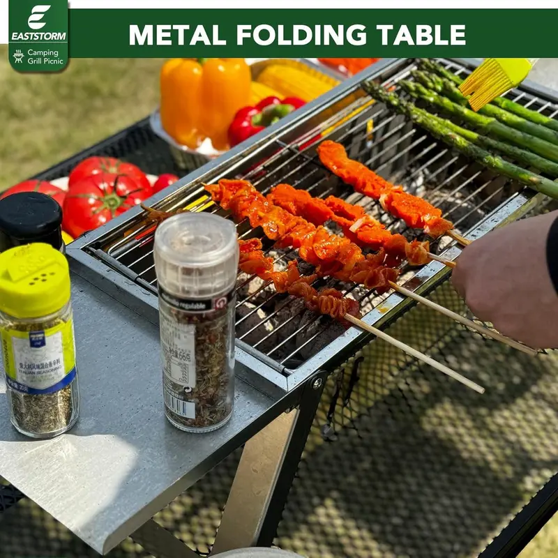 Camping BBQ Table Outdoor Folding Picnic Table 23.6"x 15.7"- Portable, Compact & Foldable for Easy Storage - Great for Picnic, Garden, Patio, Dining, Party, Market 1