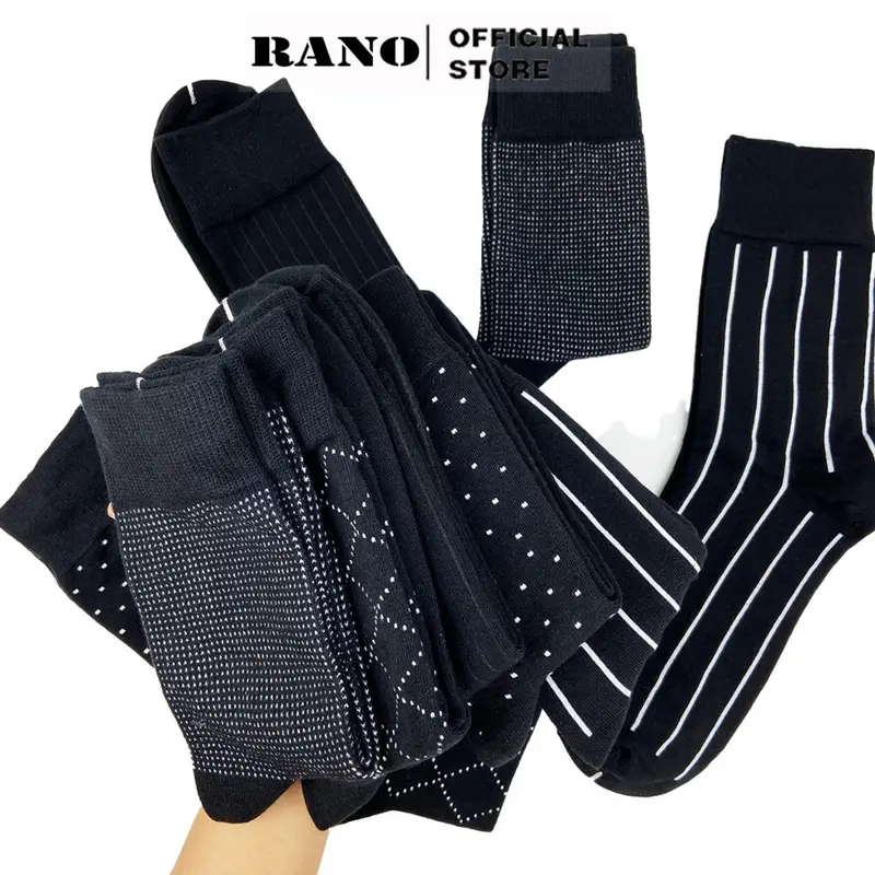 Set 5 đôi tất mang giày tây nam cổ cao RANO sợi cotton cao cấp thấm hút mồ hôi khử mùi Mix5_1 Nhung 6