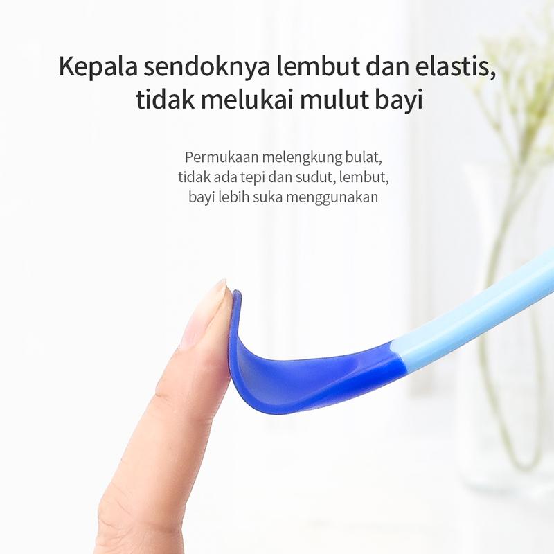 Product Introduction of BAMBINO alat makan bayi mpasi Sendok temperature change color dan garpu makan bayi Merah 12