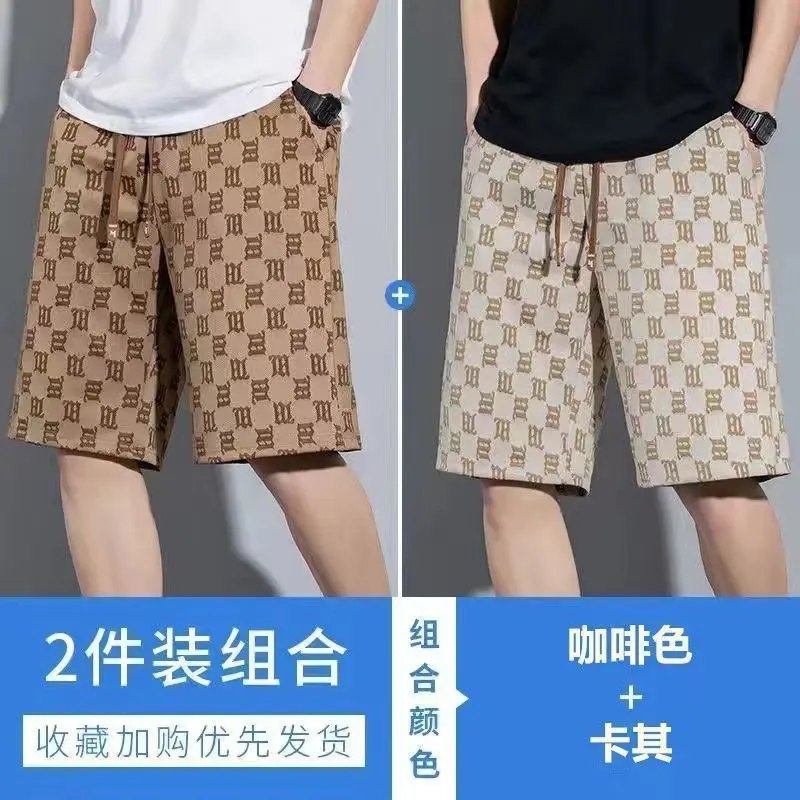Quần Soóc Nam Dáng Rộng Thương Hiệu Thời Trang Quần Dài Đến Đầu Gối Mỏng Mùa Hè, Thương Hiệu Thời Trang Quần Lớn, Phong Cách Thường Ngày Nhanh Khô, Thích Hợp Mặc Ngoài Trời, Quần Soóc Đi Biển Thẳng, Bán Chạy, Quả Mọng Bereit