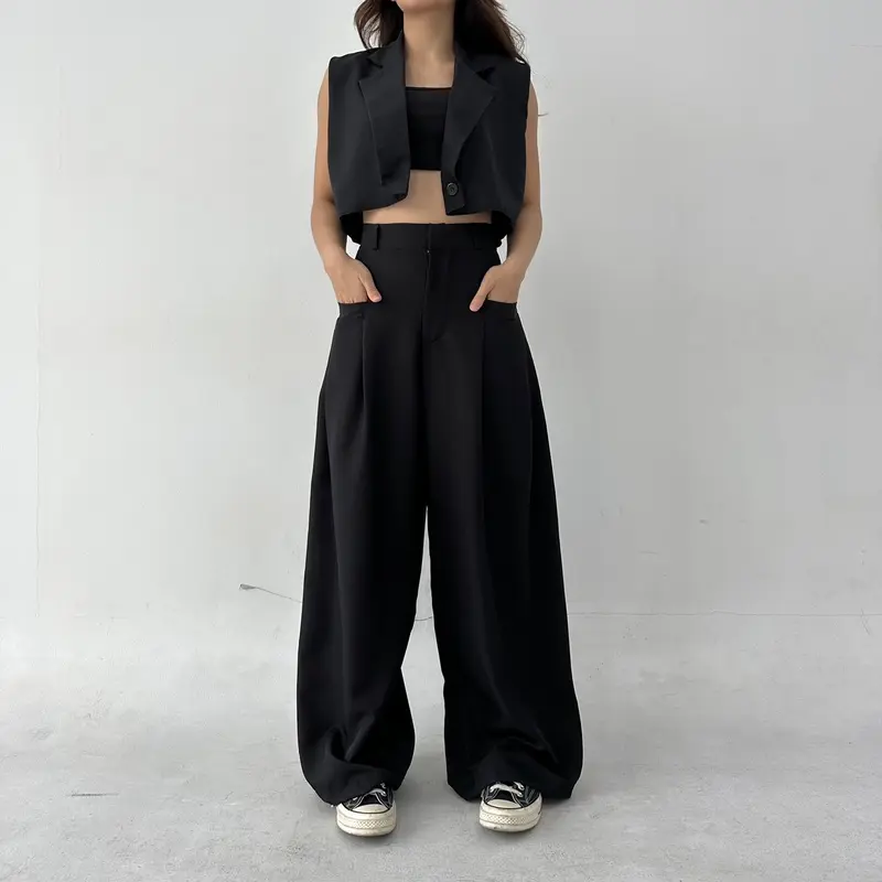 GOUW PANTS - POSHA OFFICIAL Celana Panjang Wide Highwaist Pants karet polyester soft  wanita  kulot  formal  loose 5