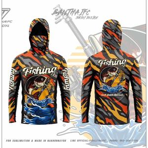 ชุดตกปลาและเสื้อป้องกันแสงแดด, เสื้อตกปลาแขนยาวมีฮู้ด ปรับแต่งชื่อฟรี สไตล์ชุดกีฬา ออกแบบปัก เหมาะสำหรับทั้งชายและหญิง สะดวกสบายและระบายอากาศได้ ป้องกันรังสียูวี
