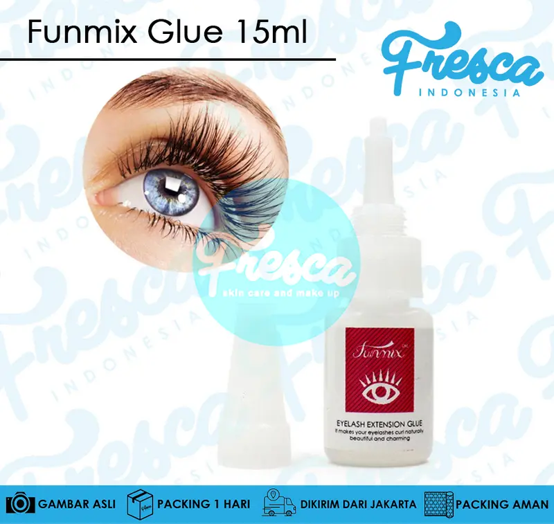 FUNMIX EYELASH GLUE 15ml / GLUE EYELASH EXTENSION / LEM BULU MATA Funmix Tanam Bulu Mata 2