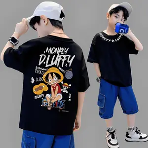 NTN Baju Kaos Anak Laki Laki Umur 7-16 Tahun Karakter Anime One Piece D Luffy Series Katun 30s