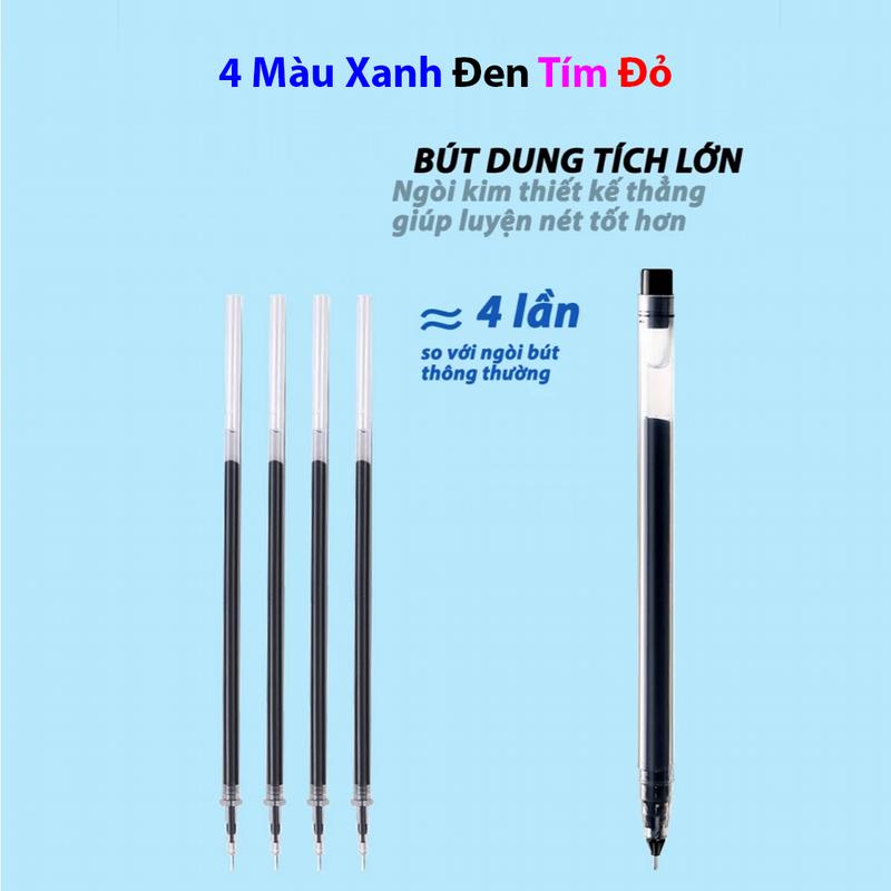 Product Introduction of Bút gel nước nhiều loại khô nhanh ngòi bút 0.5mm có thể thay ngòi màu xanh đen đỏ viết trơn mực ra đều Kim Đông - Đồ Dùng Học Tập Dành Cho Học Sinh Luyện Chữ Đẹp - Chép Kinh - Bút Không Ngòi Pen 33