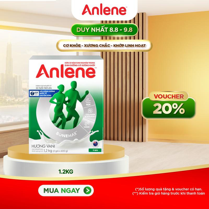 Hộp Sữa Giấy Anlene hương 1.2KG Hương Vanilla