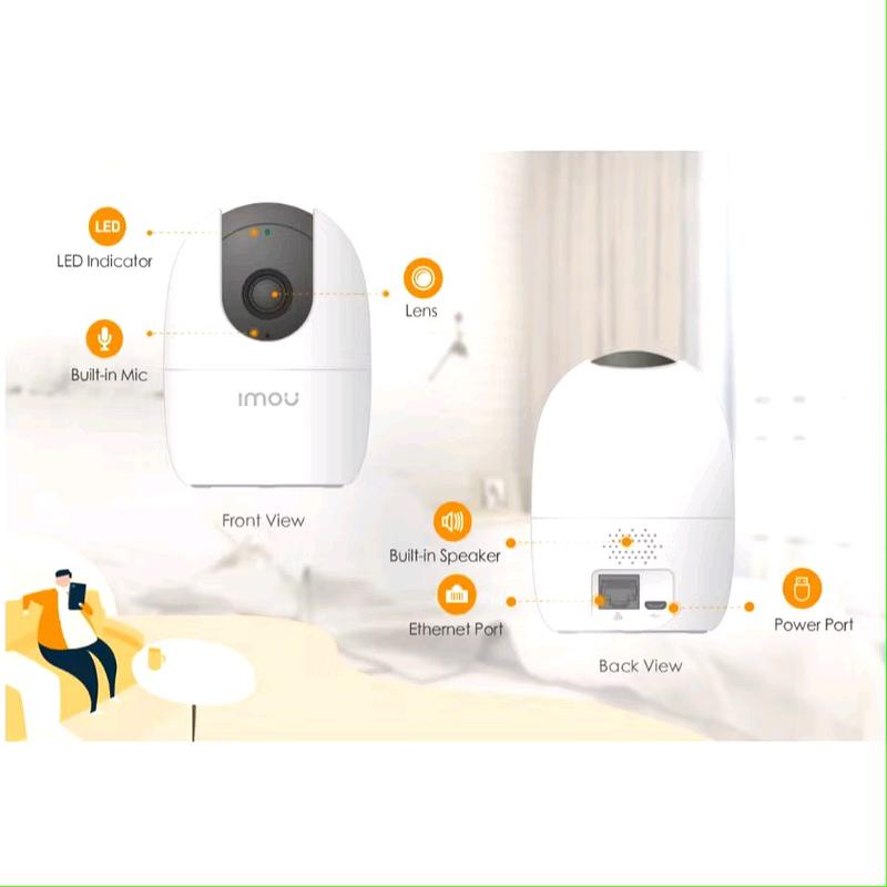 Siêu Combo 2 mắt 5Mp thẻ 128 (1 trong nhà và 1 ngoài trời) xoay 360 và đàm thoại, nét va bền Camera 4