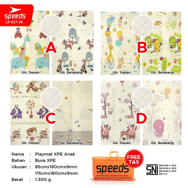 SPEEDS SNI Karpet Lipat Playmat Bayi 115x180cm 9mm Tikar Portable Folding Matras 027-26-A 3