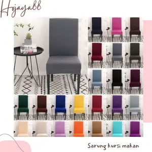 Sarung Kursi Makan Polos Elastis Cover Kursi Makan Bisa Dicuci Bahan Polyester Elastis Lembut Halus