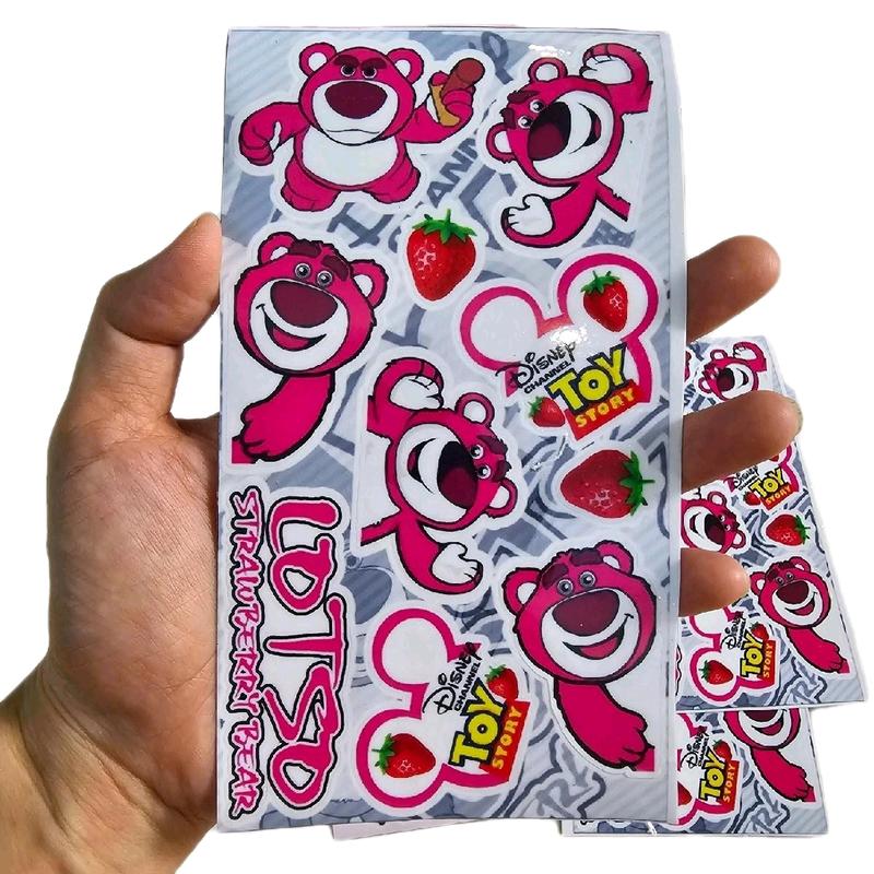 Tem logo sticker gấu dâu lotso mini dễ thương trang trí xe máy Nhãn Dán