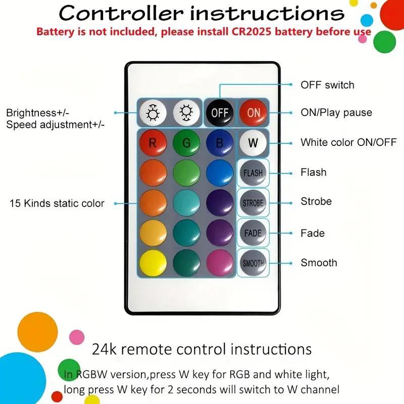 Product Introduction of USB Powered LED Light Strip, 1 Count RGB Color Changing LED Light Strip with 24 Keys Remote Control, Smart APP Control Music Synchronized Color Backlight 21