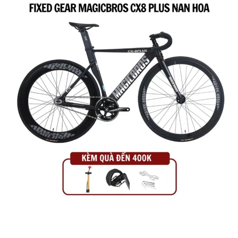 Xe fixed gear Magicbros cx8 plus 2024 khung nhôm bánh nan hoa thường Sports ( tặng bơm , tráp, phanh trước  , bộ lắp ráp , dây quấn ... ib shop hỗ trợ free ship )