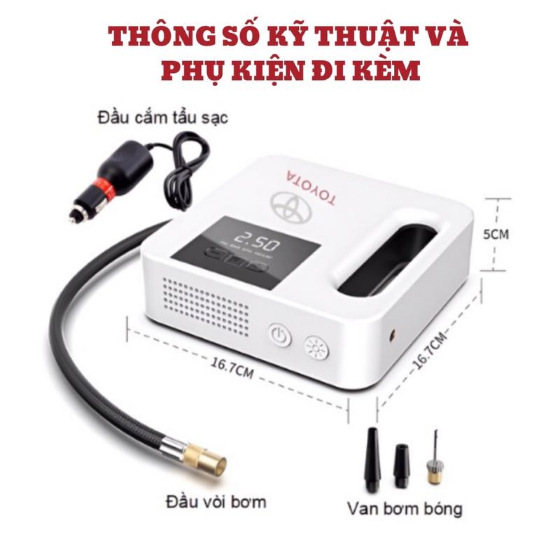 Bơm lốp toyota điện tử tự ngắt dành cho xe 5-7 chỗ , hàng chính hãng bảo hành lỗi 1 đổi 1 12 tháng 2