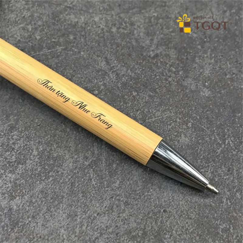 Bút gỗ tre miễn phí khắc chữ theo yêu cầu- Viết gỗ khắc tên - Quà tặng thầy cô, quà tốt nghiệp ý nghĩa - thay ngòi dễ dàng 1