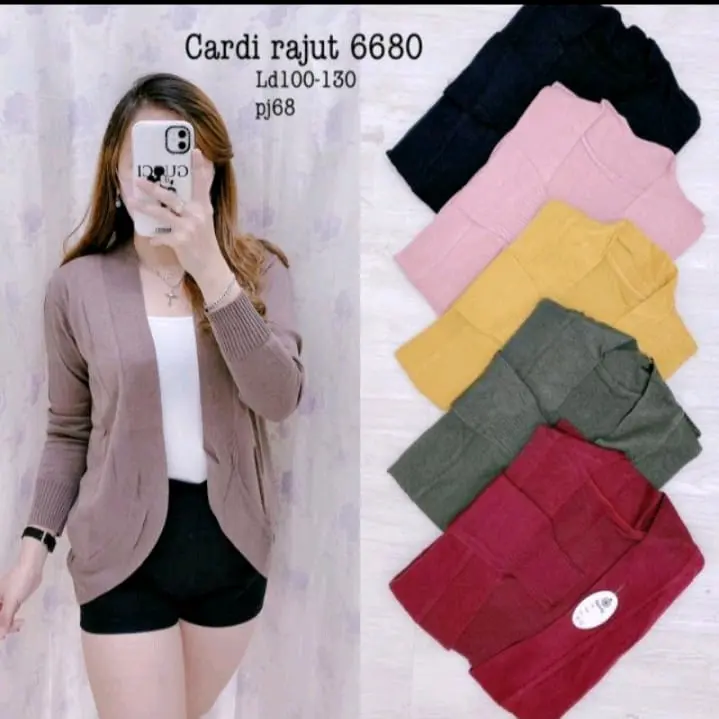 Cardigan rajut wanita impor cardigan rajut basic pakaian rajut
