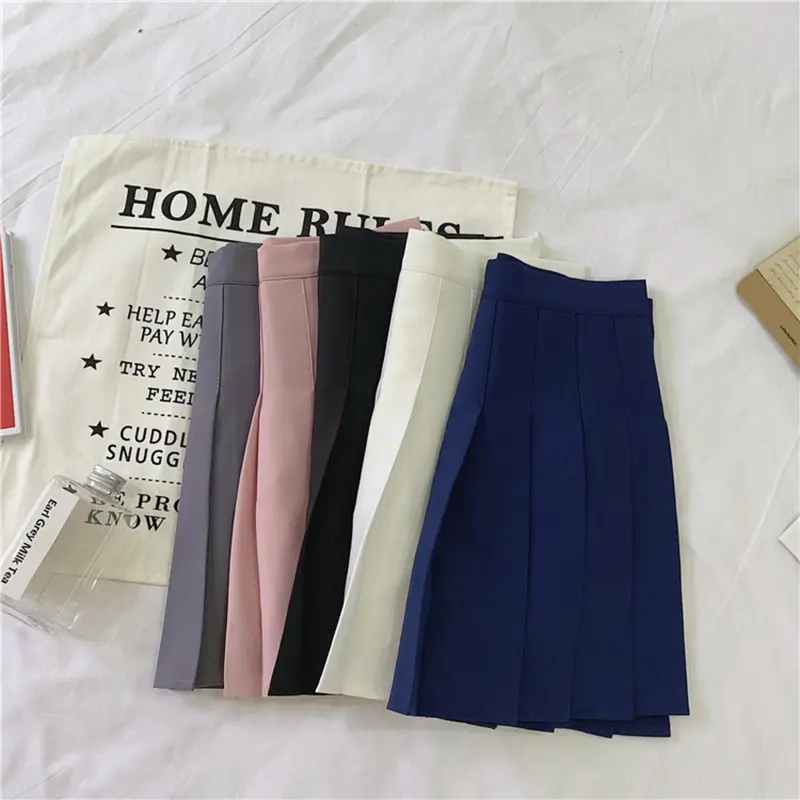 [HOT SPECIAL DISKON} Rok Pendek Wanita Simple Fit Katun Mini Skirt Cewek Korea Casual Tennis Skirt With Inner Fashion Elegan Warna Solid 1098 2