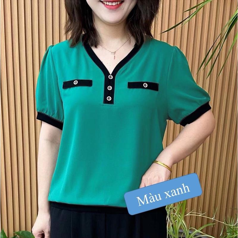 Áo Thun Nữ Cổ tim Co Giãn 4 Chiều Thun Gân Hàn Quốc Mới 2025 Không Nhăn ko nhàu giặc máy thoải mái ;43kg - 100kg xưởng lan béo Women Top Sen Nhung màu đen đễ thương Voi