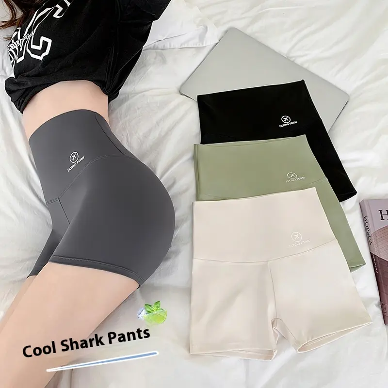 Shark pants for women in summer, three part slim fit, belly cinching skirt, anti glare, can be worn outside, nylon oversized bottom safety shorts