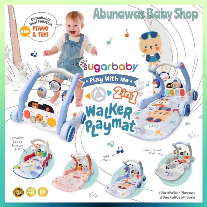 {FREE BUBBLE WRAP}Sugarbaby 2in1 Baby Walker & Playmat/Push Walker/Alat Bantu Jalan Anak 0