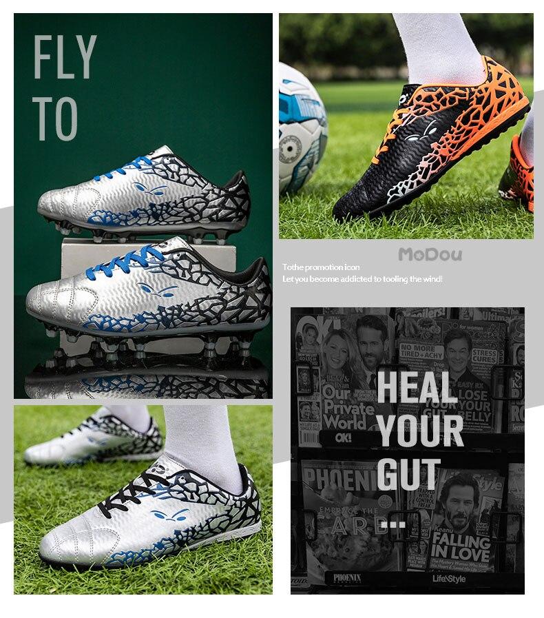 Product Introduction of Professional soccer shoes kids football sneakers men women adult cleats grass training Sports futsal shoes 25
