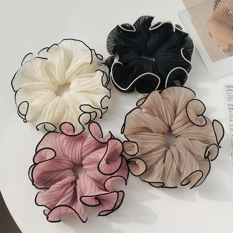 Product Introduction of Dây Buộc Tóc Cỡ Lớn, Thời Trang Ngọt Ngào Và Thanh Lịch, Phong Cách Cổ Điển Scrunchies Voan Nhăn, Dành Cho Phụ Nữ Và Trẻ Em Gái, Phụ Kiện Tóc, Hàng Mới Về Năm 2024 16