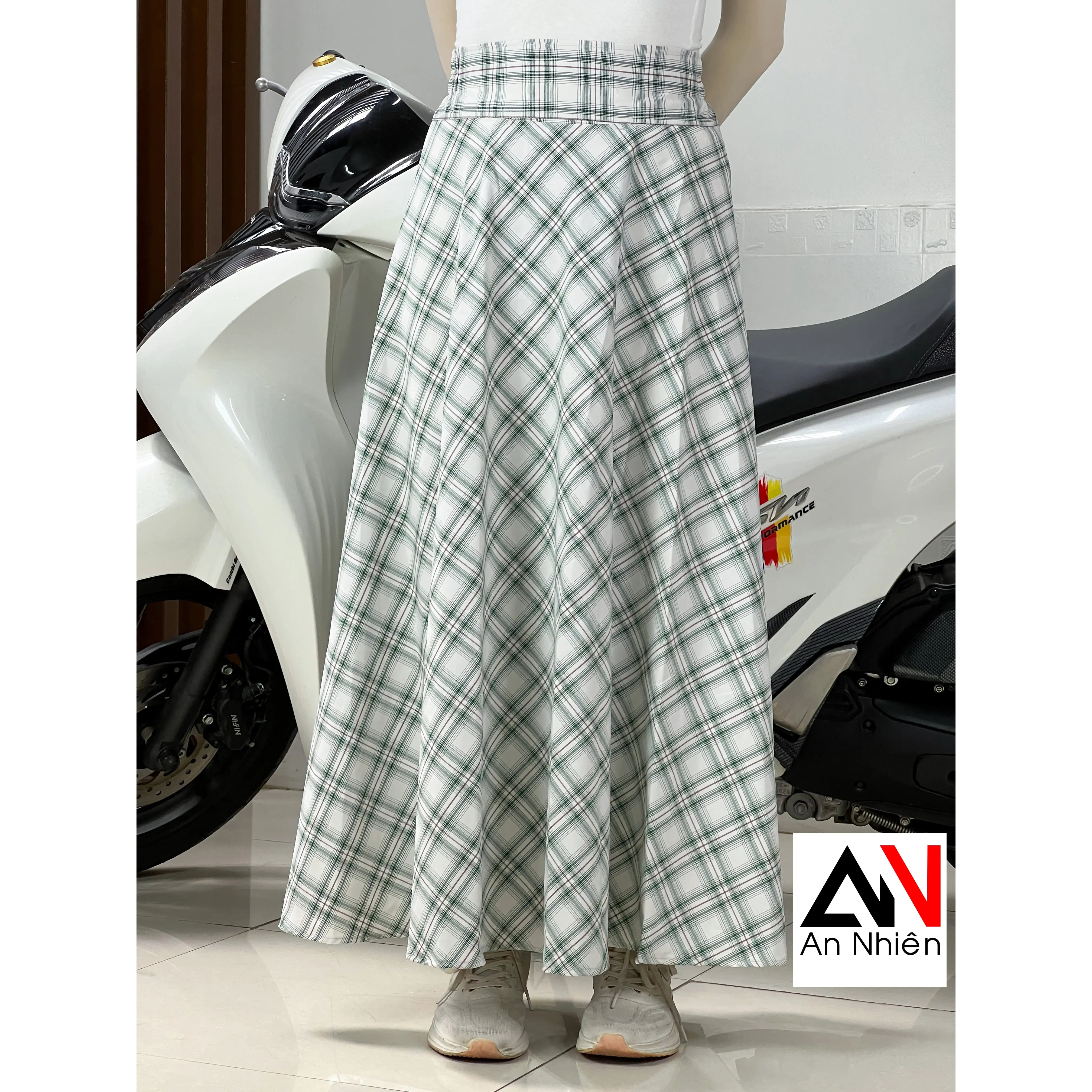 Chân váy chống nắng xòe rộng dán và nút bấm freesize-được chọn mẫu Nữ Women