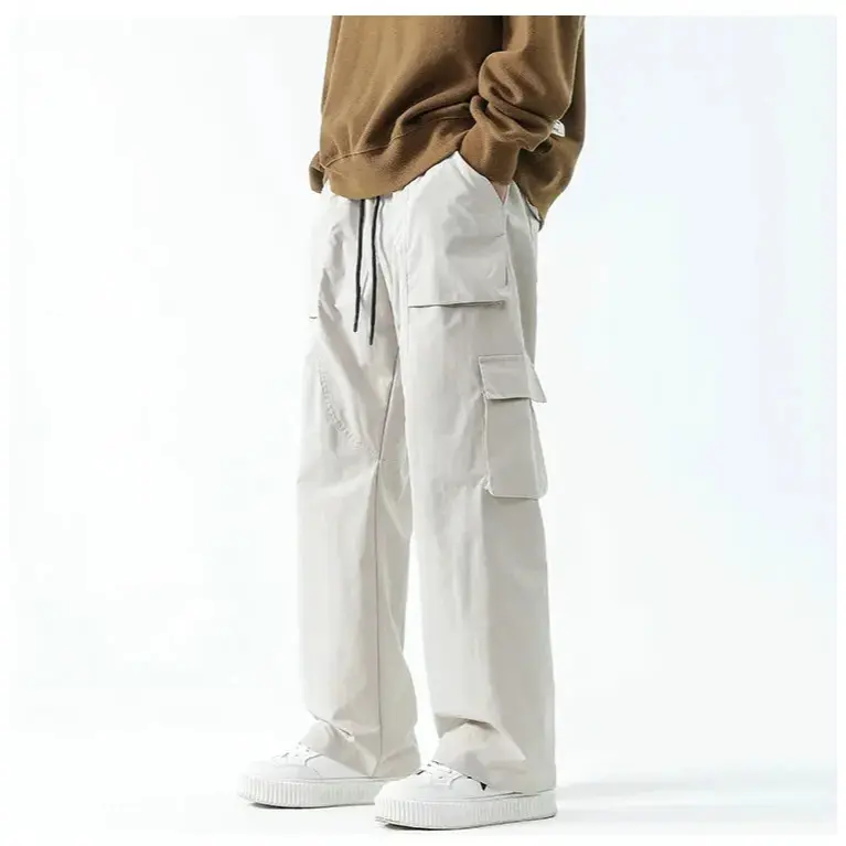 SIGMA AIDEN Celana Cargo Pria Multi Pocket Streetwear Kasual Harajuku Style Kekinian