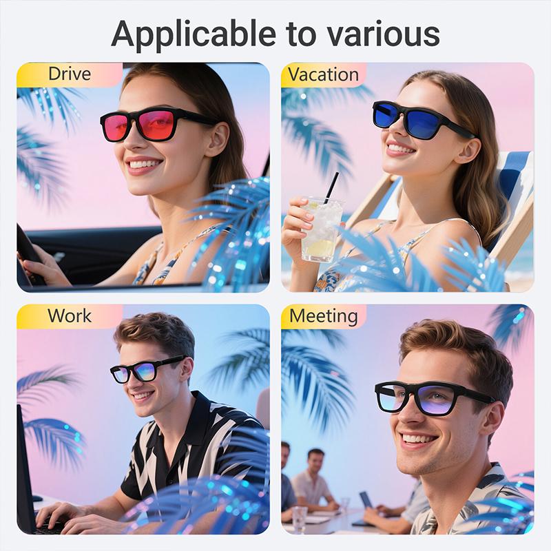 AI Translation Smart Touch Automatic Change Color Sunglasses Women Men Bluetooth Voice Assistant Control Music Audio Glasses - Image 3