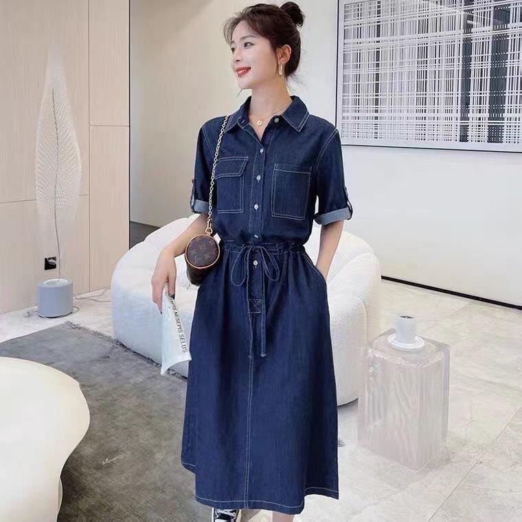 Product Introduction of ĐẦM JEAN Denim XÒE CỔ SƠ MI EO RÚT - ND520 4