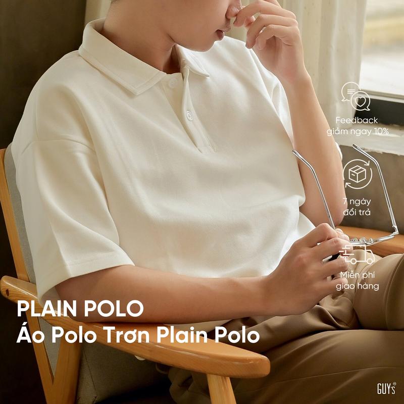 Áo Polo Trơn PLAIN POLO - Áo Polo Nam Có Cổ Chất Cotton Pique, Vải Cotton Cá Sấu 65% Dày Dặn, Đứng Dáng Bền Màu GUY's Closet, Top bán chạy Menswear Ngắn Tay