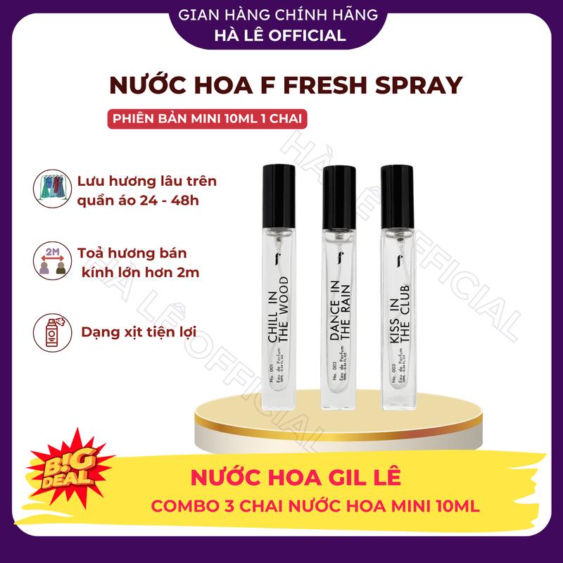 Combo 2 chai nước hoa Mini 10ml Unisex F Fresh Spray Gil Lê - Lưu hương dài lâu