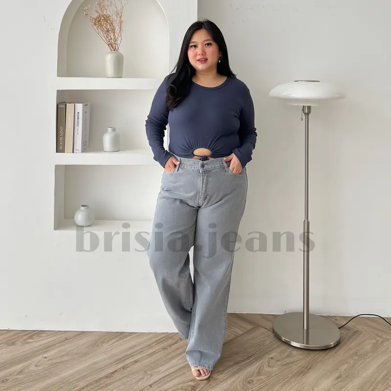 WENDY Boyfriend Jeans - GREY / JUMBO SIZE / BIGSIZE 2