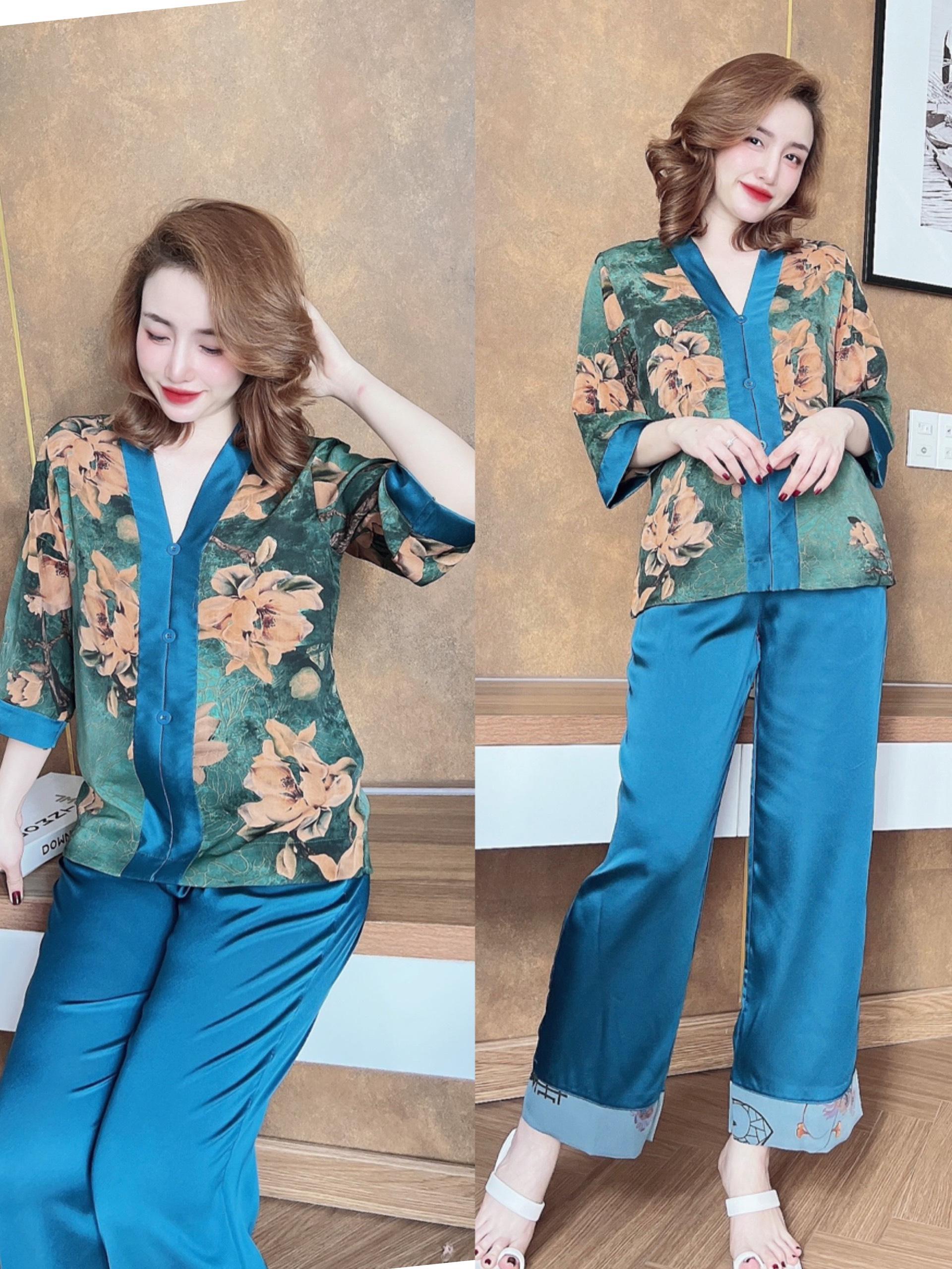 Set Đồ Lam Bigsize Đi Chùa 50-90kg Nữ Top Áo Women