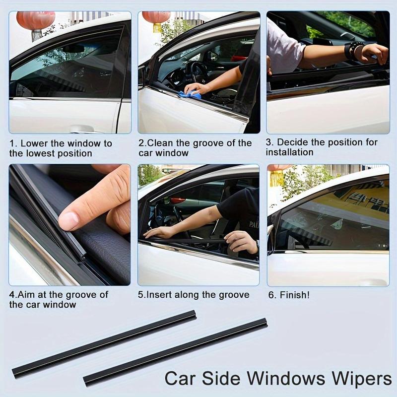 Product Introduction of Car Side Window Rain Cover, Car Side Window Rain Scraper, Clear View Car Side Window Rain Cover for Driver & Passenger Window 4