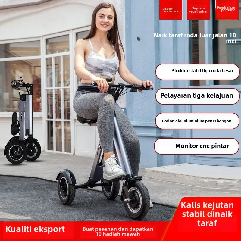 Basikal Roda Tiga Elektrik Lipat, Saiz Mini, Ringan dan Muda - TikTok ...