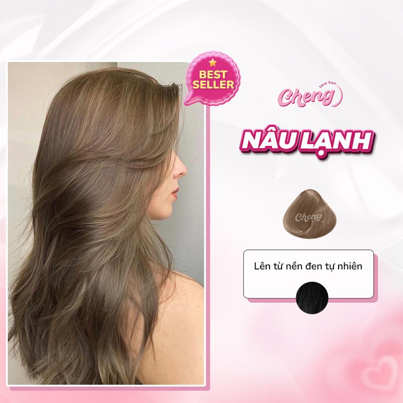 Thuốc Nhuộm Tóc Màu NÂU LẠNH Lên Từ Nền Đen Tự Nhiên Không Cần Tẩy | Chenglovehair Chenglovehairs
