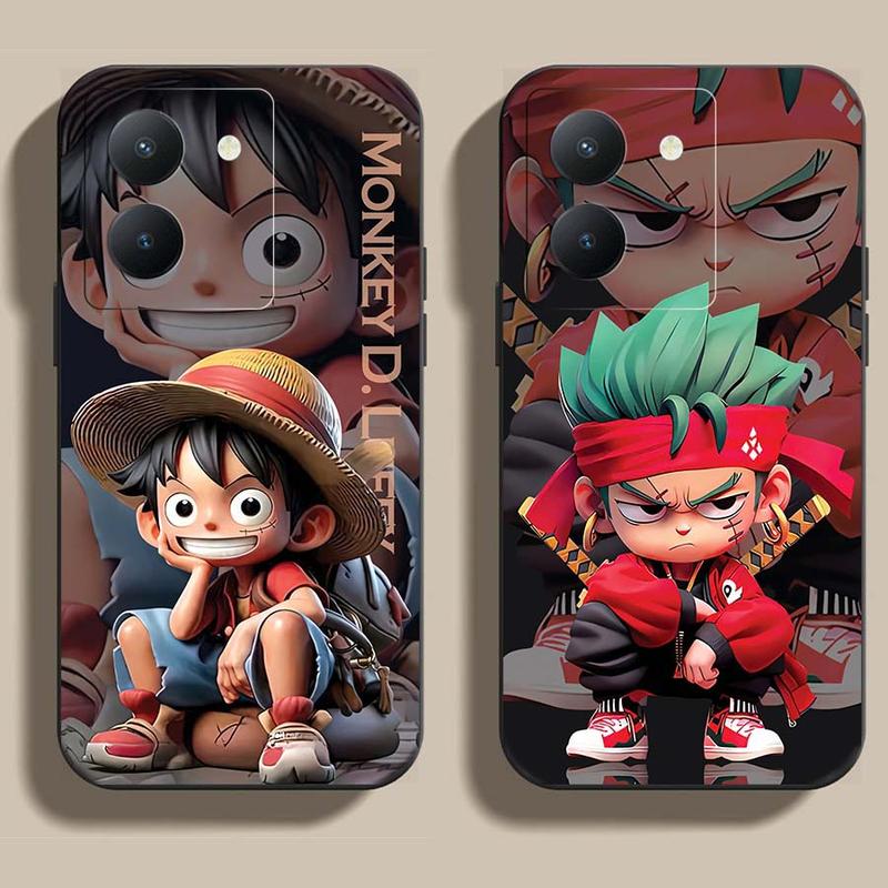 Ốp Lưng Dành Cho Vivo Y36 cạnh viền vuông, có bảo vệ camera in hình ONE PIECE, GOKU