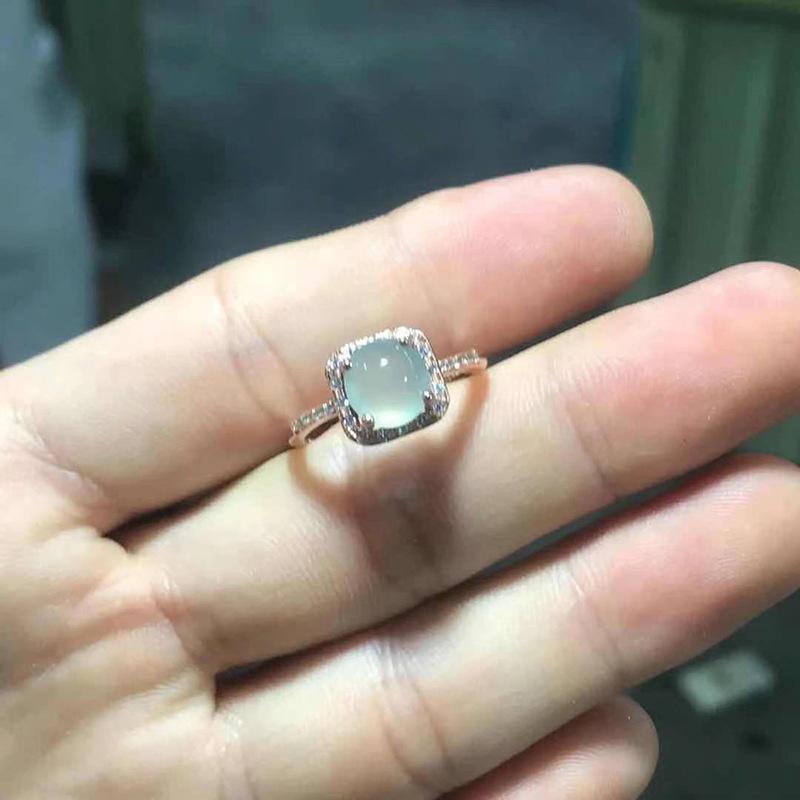 Nhẫn Nữ, Mạ Mưa Sương Mù, Mã Não Băng Cao, Thời Trang Thanh Lịch, Dễ Phối Đồ, Có Thể Điều Chỉnh, Tuyệt Vời Làm Quà Tặng 2