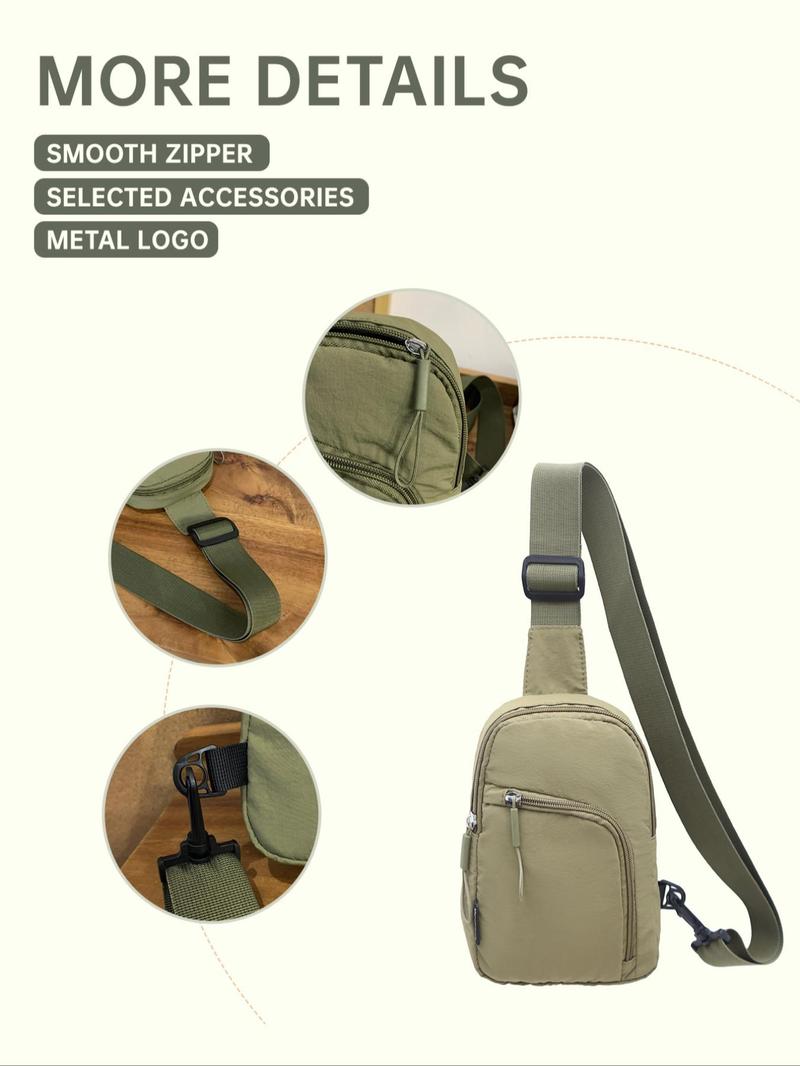 Product Introduction of Fashionable Lightweight Minimalist Compact Zipper Sling Bag, Casual Versatile Phone Bag for Women & Men, Trendy All-match Crossbody Chest Bag for Daily Used 2