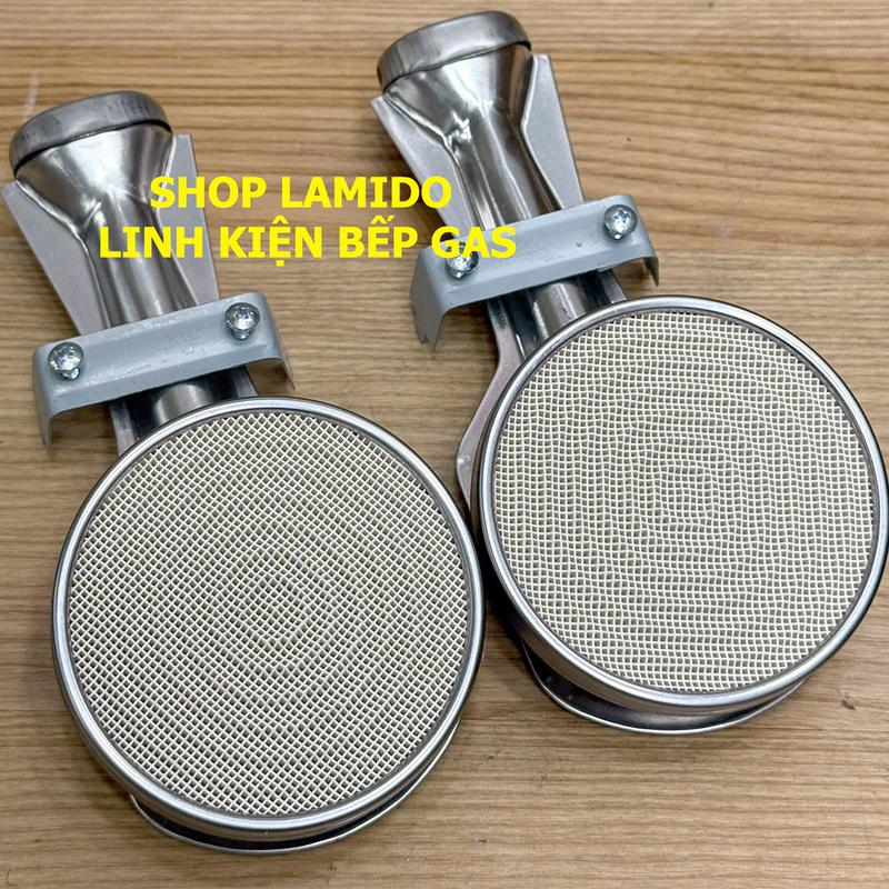 COMBO 2 Bộ Ống Điếu bếp gas hồng ngoại CERAMIC 9CM TRẮNG l Họng Đầu Đốt FUJISHI - ( Kèm Bass gắn + Vít) - [ Phụ kiện bếp ga, linh kiện thay thế bếp đôi, đơn ]