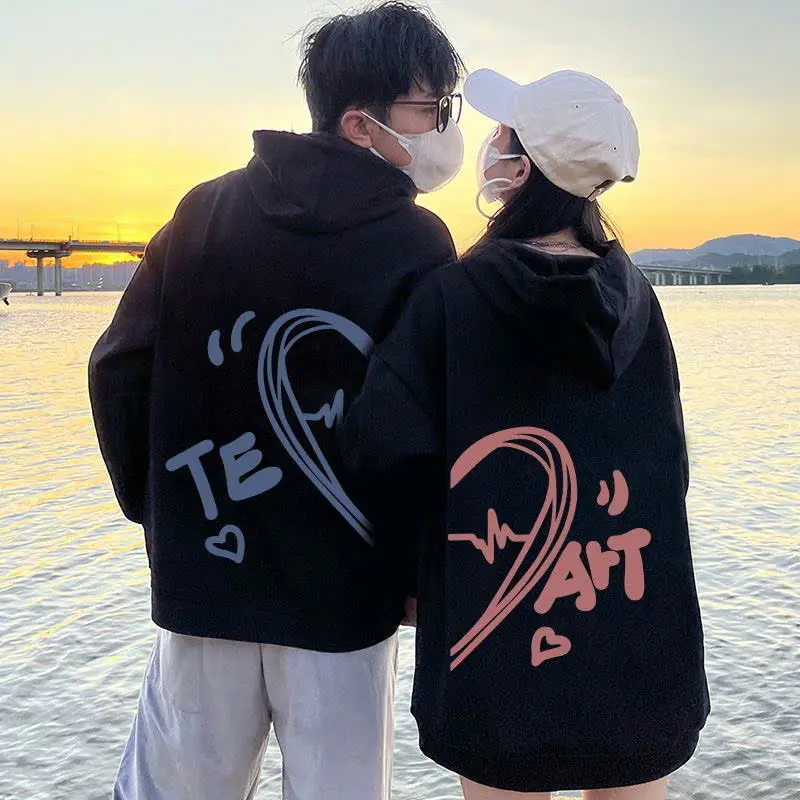 Áo Khoác Hoodie Nam Nữ  in Trái Tim TE ART chất vãi nỉ dầy dặn, hoodie có mữ to rộng 2 lớp [A292] Nữ Top Women Voi 2